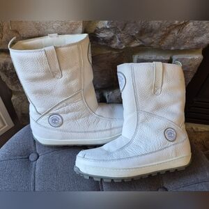 Timberland White Leather Winter Boots